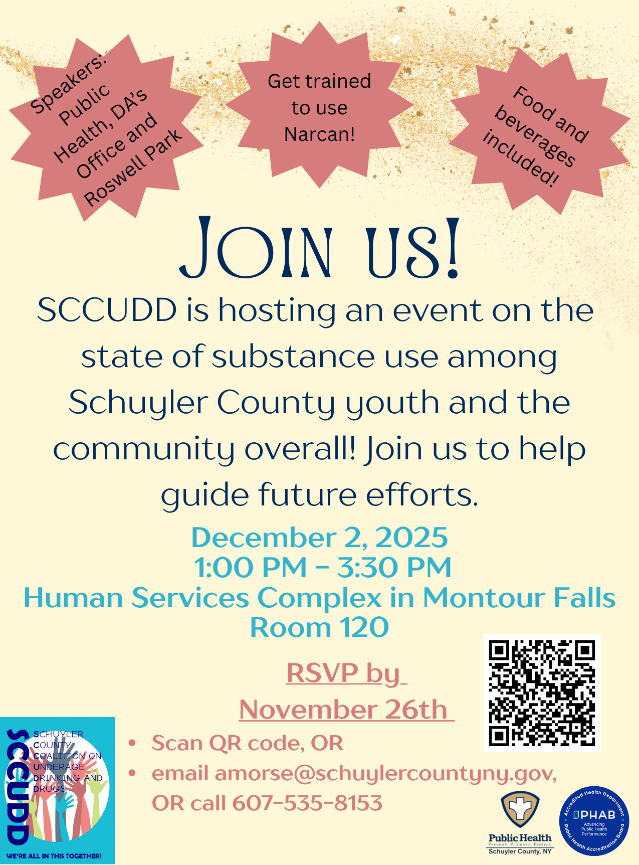 Yellow invitation with information about annual retreat